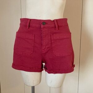 Madewell High Rise Auburn Red Denim Shorts - Size 25 -98% Cotton 2% Elastane